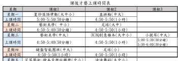 110學年度第一學期幼兒園開辦課後才藝課程